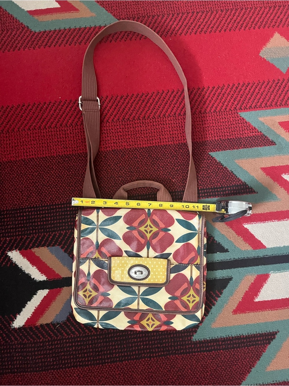 Rare Vintage Fossil Crossbody Shoulder Bag in Multi-Color